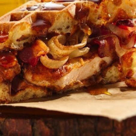 Mantastic Fried Chicken and Waffle Sandwich