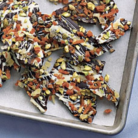Chocolate Bark with Ginger and Pistachios