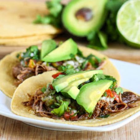Crock Pot Beef Carnitas Tacos