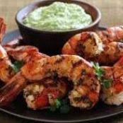 Grilled Cilantro-Lime Shrimp with Spicy Hass Avocado Puree