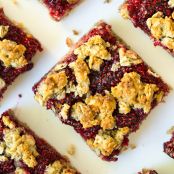 Raspberry Chia Seed Jam Oat Crumble Squares