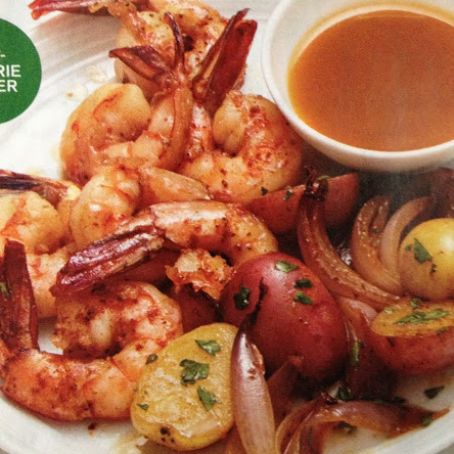 Shrimp; Grilled Beer and Butter with Potatoes