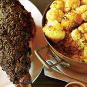 Green-Olive-and-Lemon Crusted Leg of Lamb