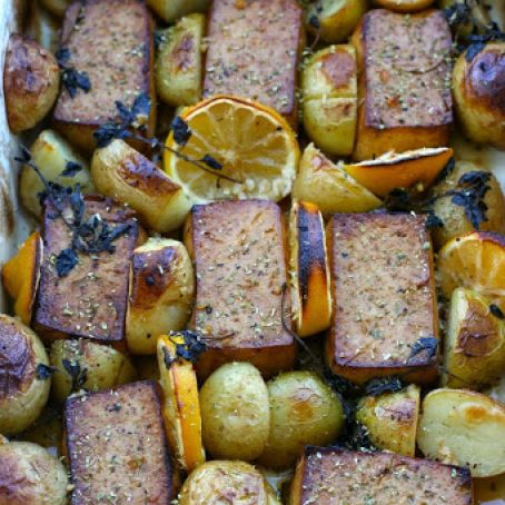 Vegan Lemon Potatoes and Tofu