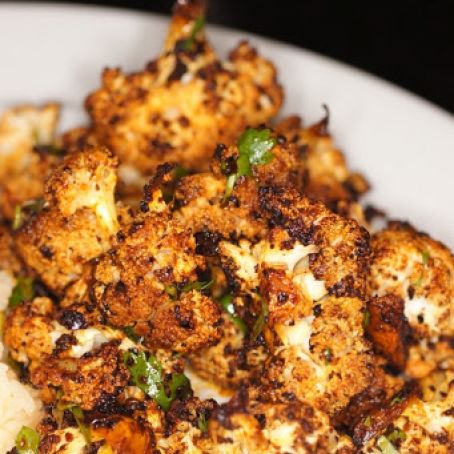 Roasted Cauliflower with Red Chili, Cilantro & Lime