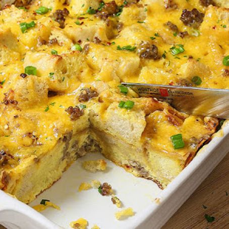 Cheesy Sausage Overnight Breakfast Casserole