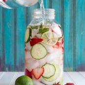 Strawberry, Lime, Cucumber and Mint Infused Water