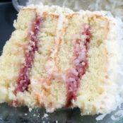 Coconut Cake with Raspberry Filling