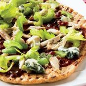 Barbecue chicken wing pizza