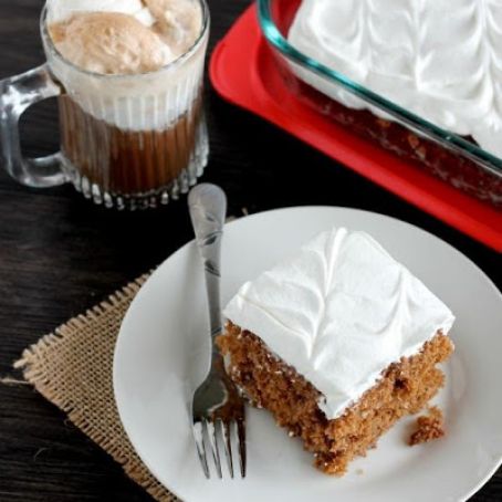 Root Beer Float Poke Cake