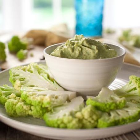 Cauliflower with Avocado-Cilantro Dip