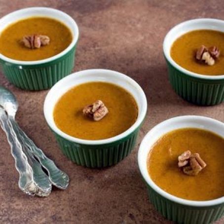 Pumpkin Pots de Creme with Caramel Whipped Cream