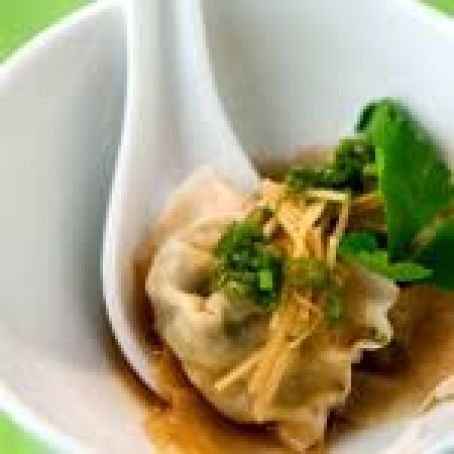 Shrimp and Parsley Wontons with Soy-Vinegar Sauce