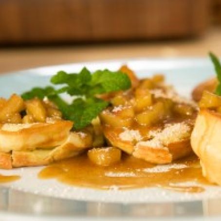 Mini German Pancakes with Apple-Calvados Caramel Sauce