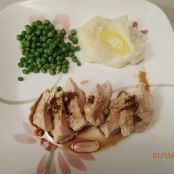 Steamed Chicken Breast with wine, sesame oil & scallions