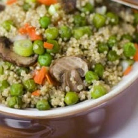 Quinoa, Mushrooms and Peas with Miso