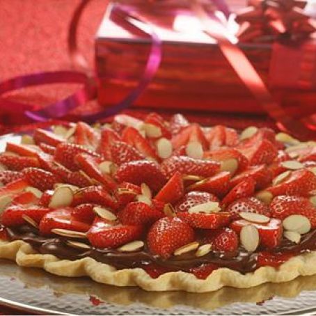Strawberry Almond Chocolate Tart