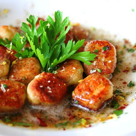 Pan Fried Lemon Ricotta Gnocchi