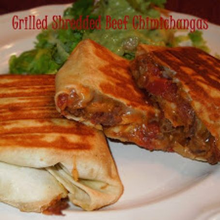 Grilled Shredded Beef Chimichangas