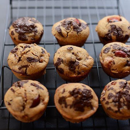 Cherry Dark Chocolate Chip Muffins