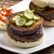 Japanese Miso-Glazed Eggplant Burgers with Fresh Pickles