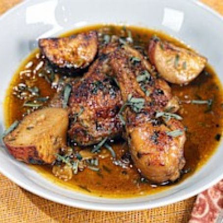 BRAISED CHICKEN WITH POTATOES AND TARRAGON