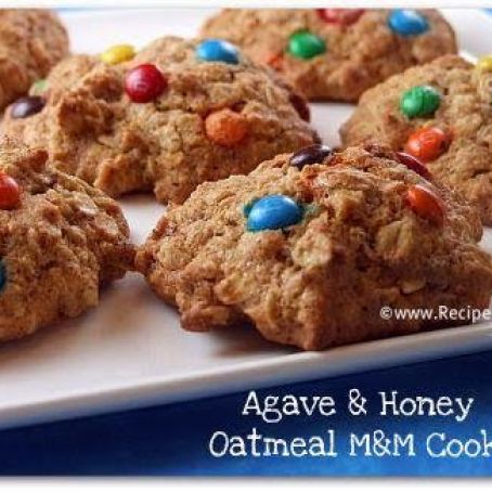 Agave and Honey Oatmeal M&M Cookies