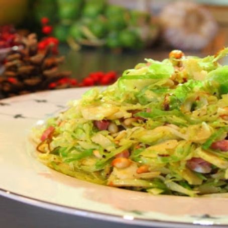 Brussels Sprouts with Smoked Ham and Pine Nuts | Food Network UK