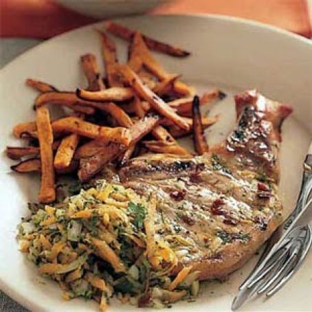 Chipotle-Marinated Pork Chops with Chimichurri Sauce