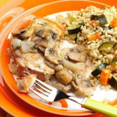 Pork Chops with Mushroom-Tarragon Sauce