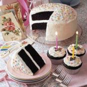 Chocolate Cake with White Icing