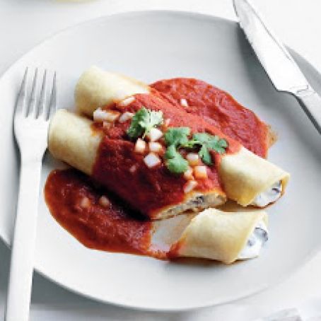 Bean and Cheese Enchiladas Lighter Style