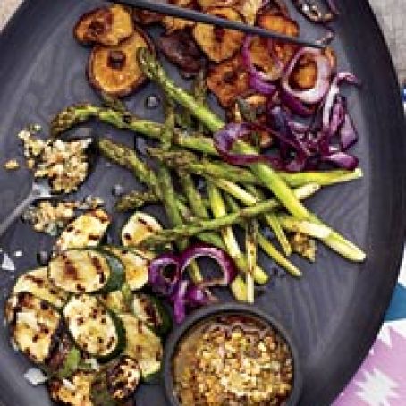 Grilled Vegetables with Walnut Dressing