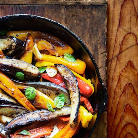 Spiced Peppers and Eggplant