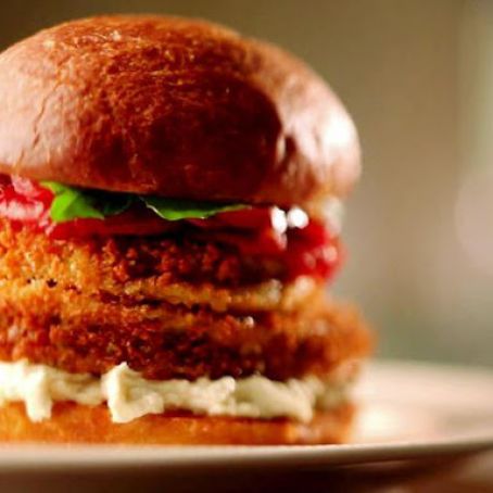 Deconstructed Eggplant Parmesan Sandwich