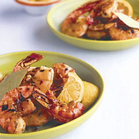 Grilled Brined Shrimp with Garlic Oil