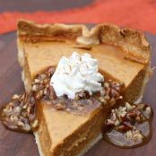 Pumpkin Pie with Caramel Pecan Topping