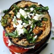 Grilled Eggplant, Tomato and Goat Cheese