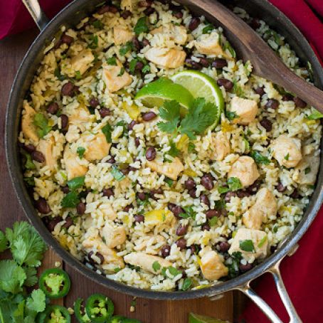 One Pan Cilantro-Lime Chicken & Rice with Black Beans