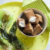 Cod in hazelnut crust and sesame bok choy