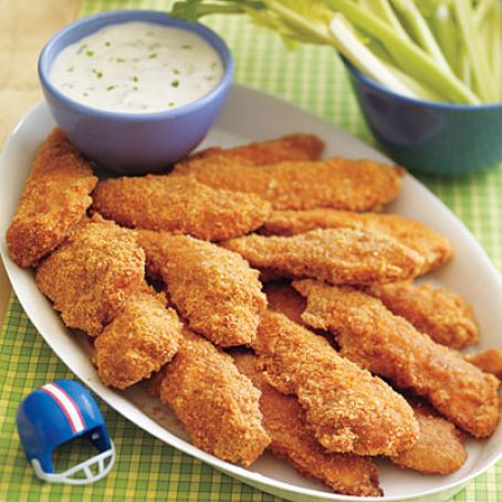 Buffalo Strips with Blue Cheese Dipping Sauce