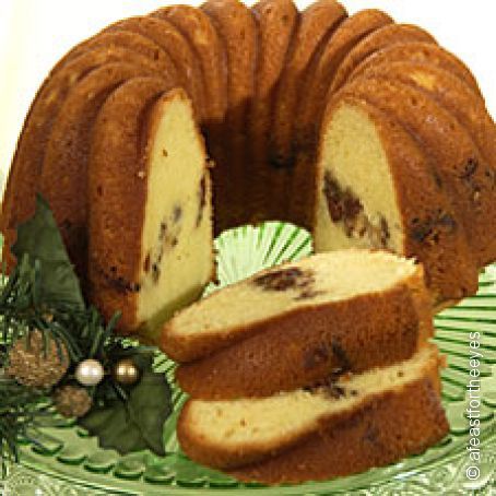 Cherry & Nut-Filled Eggnog Cake