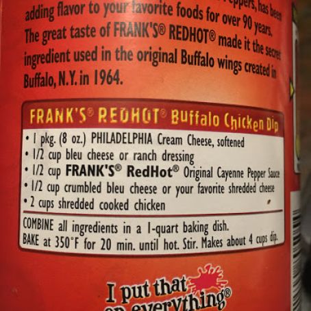 Frank’s Redhot Buffalo Chicken Dip