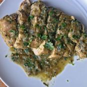 Dinner Tonight: Baked Chicken with Roasted Tomatillo Cream Sauce Recipe | Yummly