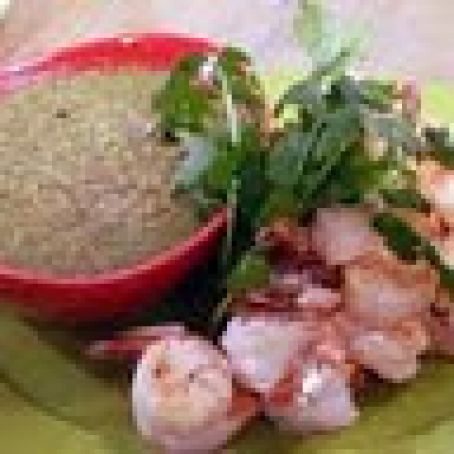 Shrimp Cocktail with Tomatillo-Horseradish Sauce