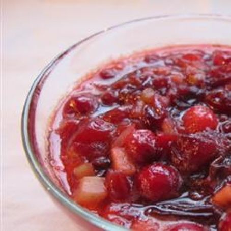 Cranberry, Apple, and Fresh Ginger Chutney