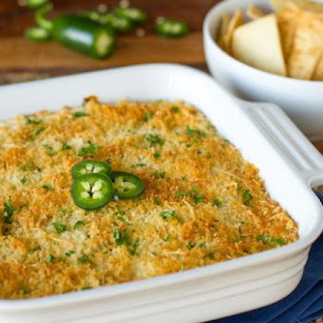 Warm Jalapeño Popper Dip with Pita Chips