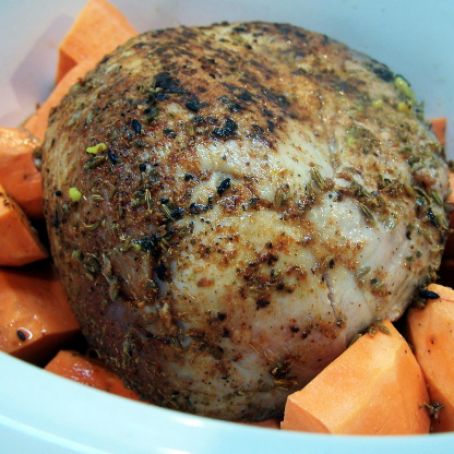 Pork Roast over Sweet Potatoes for the Crock Pot
