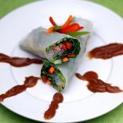 Vegetable Spring Rolls with Peanut Dipping Sauce