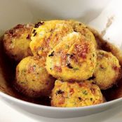 polenta dumplings with speck  canederli di polenta allo speck